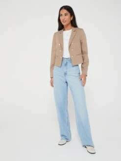 V By Very Cropped Blazer With Horn Buttons -RIVE IS Clothing Shop VJIWC SQ3 0000000003 NATURAL MDo