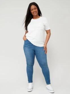 V By Very Curve Supersoft High Waist Skinny Jean - Mid Wash -RIVE IS Clothing Shop VJO8A SQ3 0000000265 MID WASH MDo