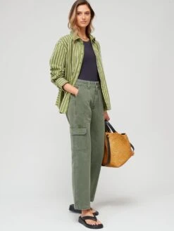 V By Very Utility Cargo Pocket Trousers - Khaki -RIVE IS Clothing Shop VJUF9 SQ3 0000000058 KHAKI MDo