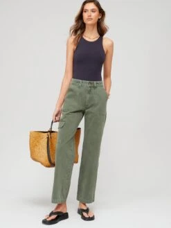 V By Very Utility Cargo Pocket Trousers - Khaki -RIVE IS Clothing Shop VJUF9 SQ5 0000000058 KHAKI MDd1