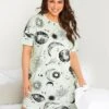 Yours Celestial Print Sleeptee - Lime