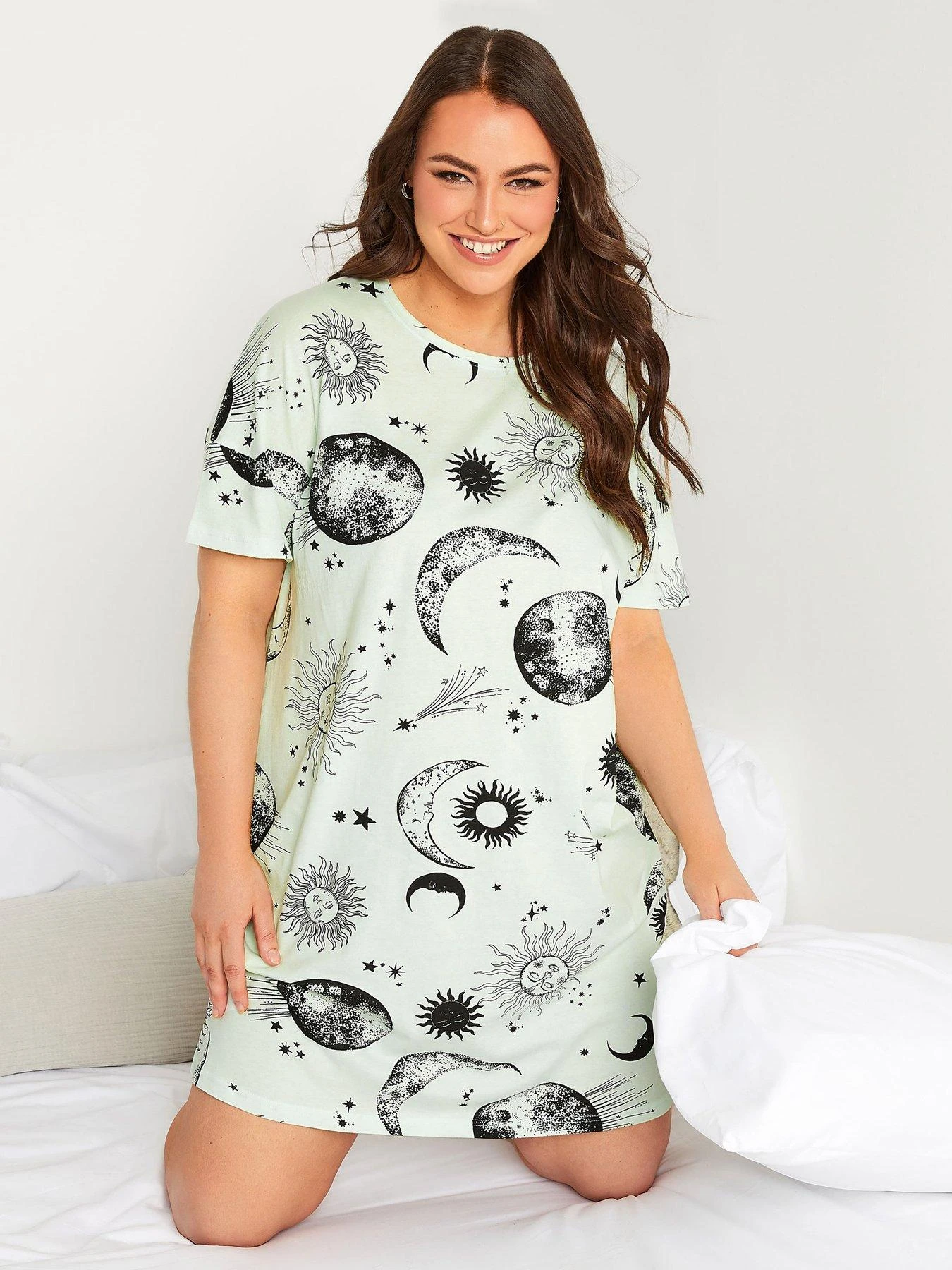 Yours Celestial Print Sleeptee - Lime 3 Yours Celestial Print Sleeptee - Lime
