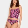 Long Tall Sally Pink Leopard Twist Front Tankini