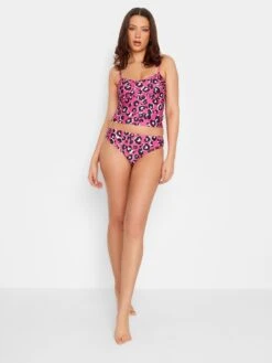Long Tall Sally Pink Leopard Twist Front Tankini -RIVE IS Clothing Shop VJUHZ SQ3 0000000063 PINK MDo