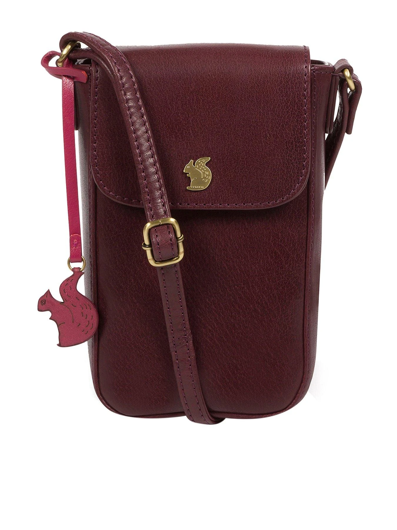 Concka Buzz Plum Leather Cross Body Phone Bag 3 Concka Buzz Plum Leather Cross Body Phone Bag