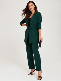 Lucy Mecklenburgh Tapered Leg Fashion Trousers - Green