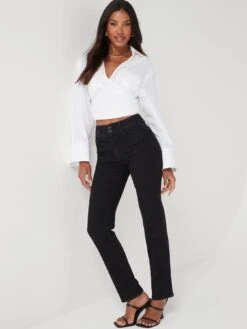 V By Very Sculpt Straight Jeans With Stretch - Black -RIVE IS Clothing Shop VK8Z6 SQ4 0000000004 BLACK MDd