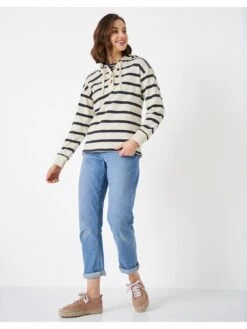 Crew Clothing Button Front Sweat - White -RIVE IS Clothing Shop VKBEC SQ4 0000000013 WHITE MDd