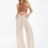 Quiz Buckle Palazzo Trousers - Natural -RIVE IS Clothing Shop VKDDV SQ1 0000000003 NATURAL MDf