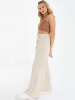 Quiz Buckle Palazzo Trousers - Natural -RIVE IS Clothing Shop VKDDV SQ3 0000000003 NATURAL MDo