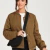 Lucy Mecklenburgh Puffer Bomber Jacket - Khaki 