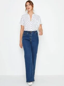 Long Tall Sally Spot Short Sleeve Pocket -RIVE IS Clothing Shop VKE6K SQ3 0000000013 WHITE MDo