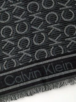 Calvin Klein Monogram Jacquard Scarf - Black -RIVE IS Clothing Shop VKHMB SQ4 0000000004 BLACK SLd1