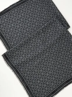 Calvin Klein Monogram Jacquard Scarf - Black -RIVE IS Clothing Shop VKHMB SQ5 0000000004 BLACK SLd2