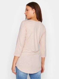 Long Tall Sally Three Quarter Sleeve Henley Top - Pink -RIVE IS Clothing Shop VKM4E SQ2 0000000063 PINK MDb