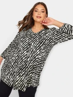 Yours Balloon Sleeve Top - Black