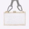 River Island Diamante Perspex Clutch Bag - Silver