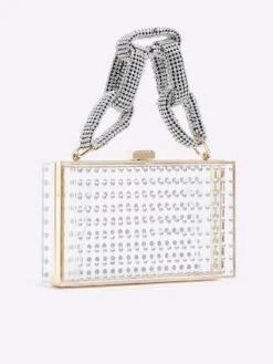 River Island Diamante Perspex Clutch Bag - Silver -RIVE IS Clothing Shop VKURP SQ3 0000000035 SILVER SLa