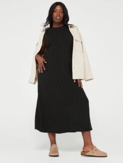 V By Very Curve High Neck Sleeveless Midi Dress - Black -RIVE IS Clothing Shop VL3M1 SQ3 0000000143 BROWN MDo