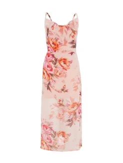 Quiz Floral Tie Back Bodycon Midaxi Dress -RIVE IS Clothing Shop VLDNM SQ4 0000000367 LIGHT PINK MDd