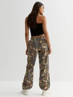 New Look Cotton Camo Parachute Trousers - Green  -RIVE IS Clothing Shop VLEQX SQ2 0000000270 PRINT MDb