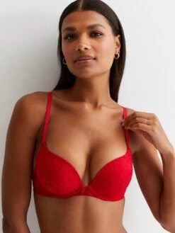 New Look 2 Pack Lace Push Up Bras - Black & Red -RIVE IS Clothing Shop VLET2 SQ3 0000000270 PRINT MDo