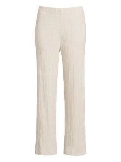 Lucy Mecklenburgh Rib Wide Leg Trousers - Oatmeal  -RIVE IS Clothing Shop VLIM0 SQ5 0000000108 BEIGE SLf