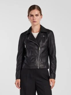 Y.A.S Sophie Leather Biker Jacket - Black -RIVE IS Clothing Shop VLIO6 SQ3 0000000004 BLACK MDo
