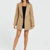 Michelle Keegan Ultimate Clean Oversized Blazer - Camel