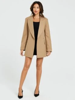 Michelle Keegan Ultimate Clean Oversized Blazer - Camel