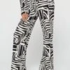 V By Very Kickflare Plisse Trouser - Print