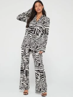 V By Very Kickflare Plisse Trouser - Print -RIVE IS Clothing Shop VLIU9 SQ4 0000000270 PRINT MDd