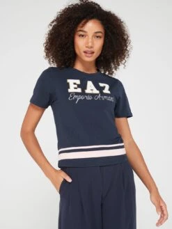 EA7 Emporio Armani EA7 Varisty Logo T-Shirt - Navy