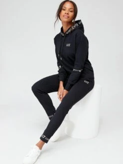 EA7 Emporio Armani EA7 Gold Logo Hoodie Tracksuit - Black -RIVE IS Clothing Shop VLVXP SQ5 0000000004 BLACK MDd1