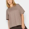 Yours Crop Utility T-shirt Mocha Marl