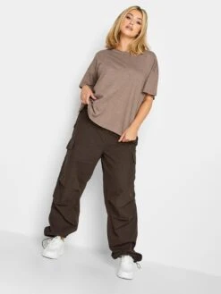 Yours Crop Utility T-shirt Mocha Marl -RIVE IS Clothing Shop VLZX6 SQ3 0000000143 BROWN MDo