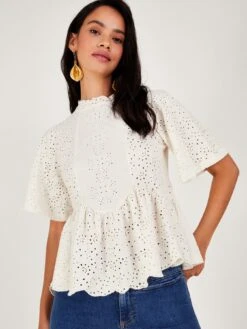 Monsoon Shiffley Detail Top - White