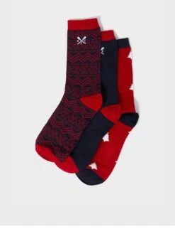 Crew Clothing 3 Pack Bamboo Sock Box - Multi