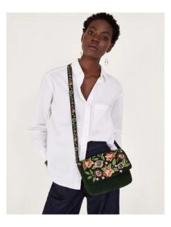 Monsoon Cord Emb Cross Body -RIVE IS Clothing Shop VM6V8 SQ2 0000000047 GREEN MDd