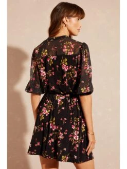 Love & Roses Dobby Mix Jersey Mini Dress - Black -RIVE IS Clothing Shop VM74O SQ2 0000000004 BLACK MDb