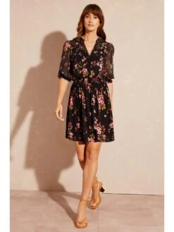 Love & Roses Dobby Mix Jersey Mini Dress - Black -RIVE IS Clothing Shop VM74O SQ3 0000000004 BLACK MDo