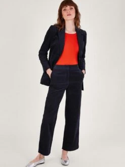 Monsoon Cord Wide Leg Suit Trousers - Blue -RIVE IS Clothing Shop VM7KK SQ3 0000000020 BLUE MDo