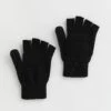 New Look Black Knit Flip Top Fingerless Gloves