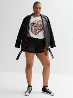 New Look Curves Off White Rolling Stone Logo T-Shirt -RIVE IS Clothing Shop VM9EO SQ3 0000000795 OFF WHITE MDo