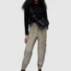 AllSaints Frieda Tencel Trousers - Washed Olive Green -RIVE IS Clothing Shop VM9TV SQ1 0000000047 GREEN MDf