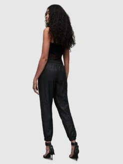 AllSaints Val Coated Trouser - Black -RIVE IS Clothing Shop VM9UW SQ4 0000000004 BLACK MDb