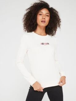 Armani Exchange Colour Logo Sweat - Cream -RIVE IS Clothing Shop VMBRF SQ5 0000000067 CREAM MDd1