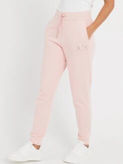 Armani Exchange Embellished Logo Joggers - Pink