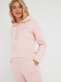 Armani Exchange Embellished Logo Joggers - Pink 9 Armani Exchange Embellished Logo Joggers - Pink -RIVE IS Clothing Shop VMBU5 SQ4 0000000063 PINK MDd