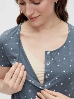Mamalicious Maternity Mira Star Jersey Night Dress - Grey -RIVE IS Clothing Shop VMCS2 SQ5 0000000005 GREY MDd1
